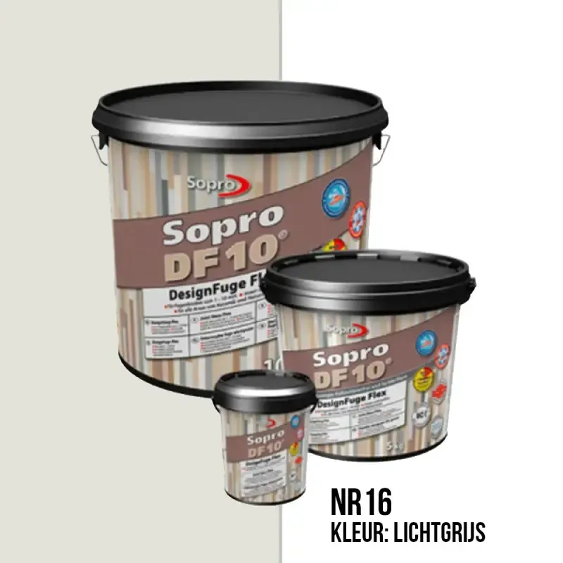 Voegmortel Sopro DF 10 Flexibel licht grijs nr. 16 5kg Laatste Versie