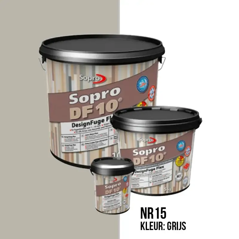 Voegmortel Sopro DF 10 Flexibel grijs nr. 15 5kg Populair