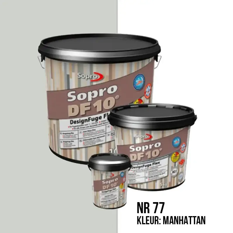 Voegmortel Sopro DF 10 Flexibel manhatten nr. 77 5kg Bestseller