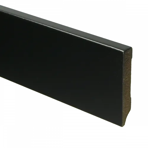 MDF Moderne plint 70x12 voorgelakt RAL9005 - lengte 240cm (Bundel 10 stuks) Lage Kosten