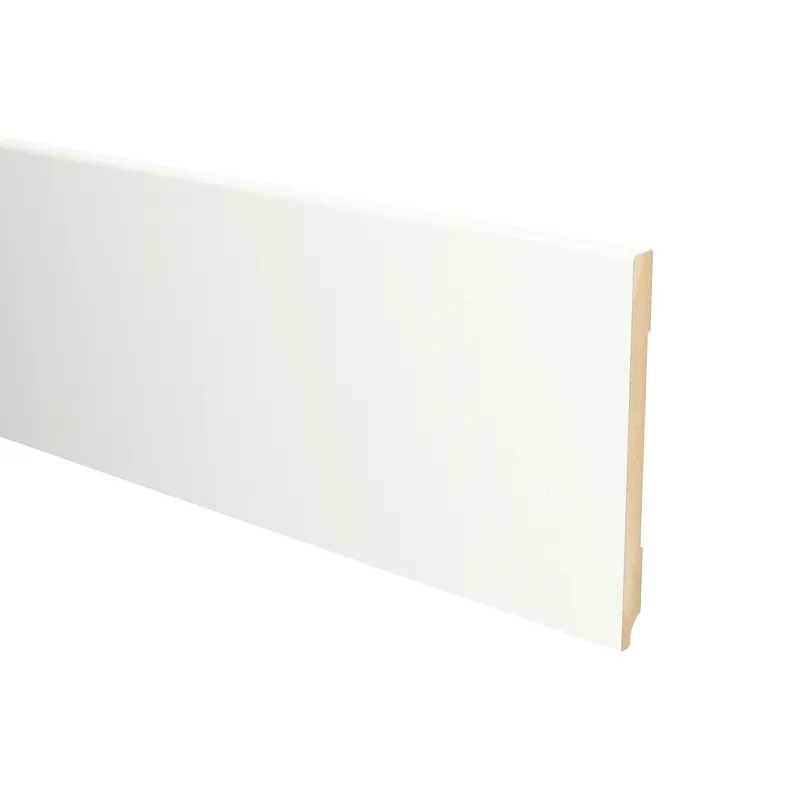 Nieuw MDF Moderne plint 150x12 voorgelakt RAL9016 - lengte 240cm