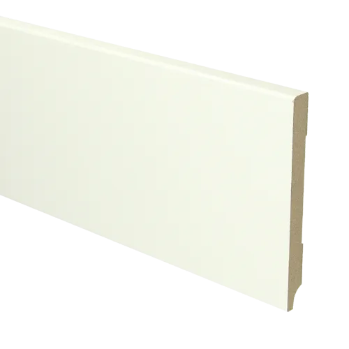 Laatste Versie MDF Moderne plint 120x12 voorgelakt RAL9010 - lengte 240cm