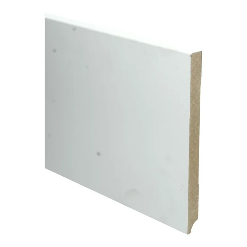 Betaalbaar MDF Moderne plint 220x18 voorgelakt RAL9010 -lengte 240cm