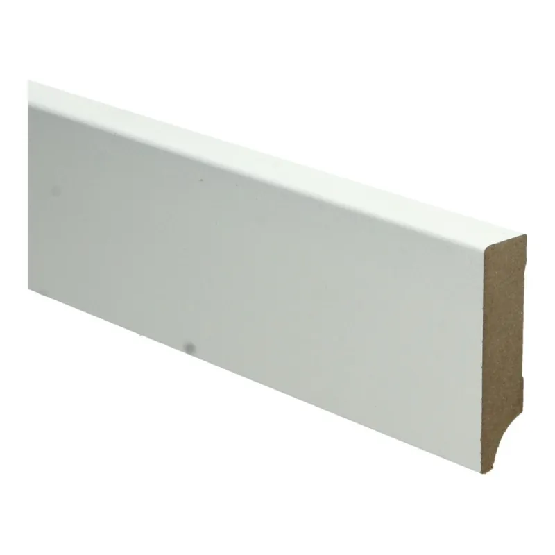 MDF Moderne plint 70x18 voorgelakt RAL9010 - lengte 240cm Beperkte Voorraad