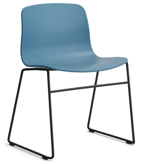 Alleen Vandaag HAY About a Chair AAC08 zwart onderstel stoel - Azure Blue