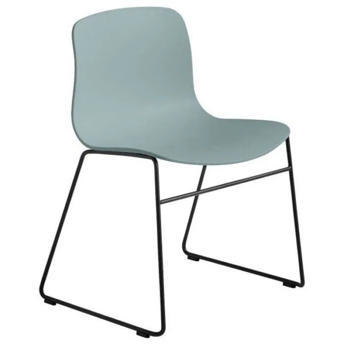 Betaalbaar HAY About a Chair AAC08 zwart onderstel stoel- Dusty Blue