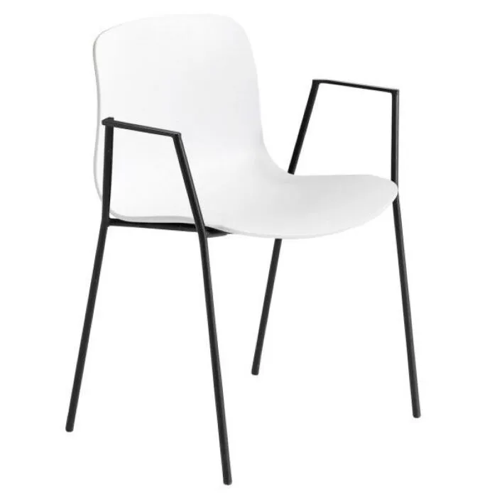 HAY About a Chair AAC18 zwart onderstel stoel-Wit Actieprijs
