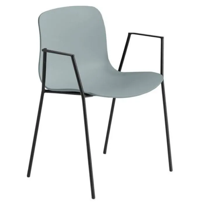 HAY About a Chair AAC18 zwart onderstel stoel-Dusty Blue Favoriet