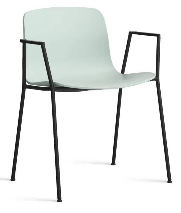 HAY About a Chair AAC18 zwart onderstel stoel-Dusty Mint Voordeelprijs