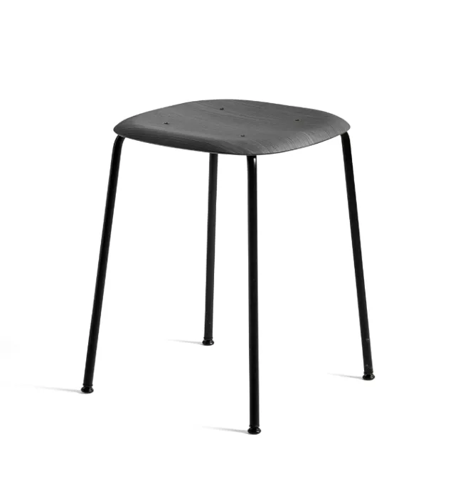 Hay Soft Edge 70 zwart onderstel kruk-Soft Black Finale Uitverkoop