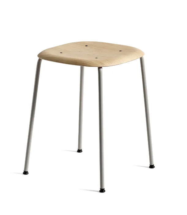 Hay Soft Edge 70 grijs onderstel kruk-Natural Favoriet