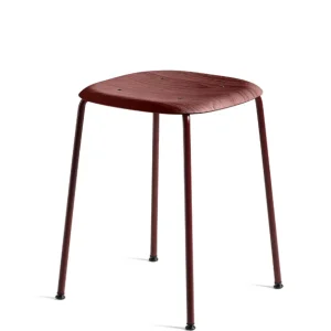 Hay Soft Edge 70 rood onderstel kruk-Rood Seizoensaanbieding