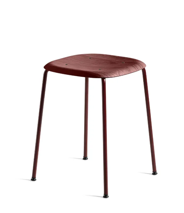 Hay Soft Edge 70 rood onderstel kruk-Rood Seizoensaanbieding