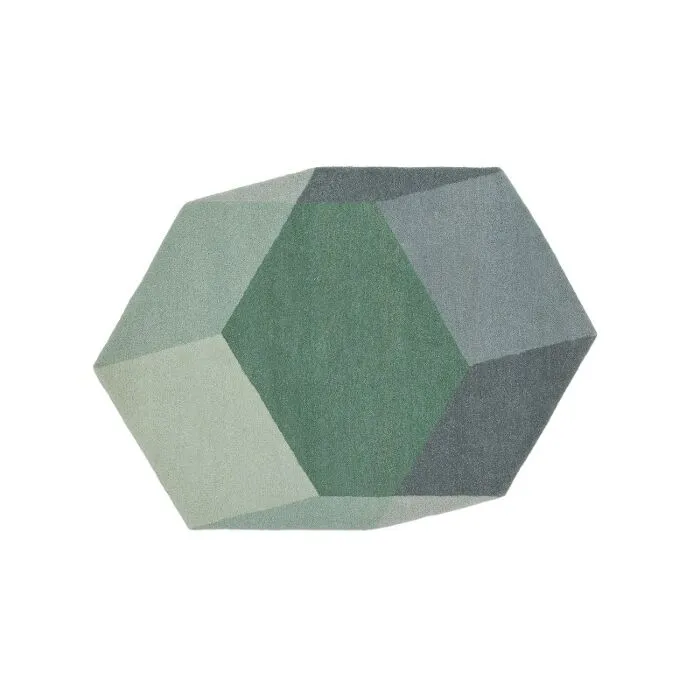 Puik Iso Hexagon vloerkleed-Groen Snelle Levering