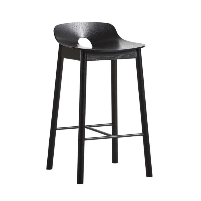 Korting WOUD Mono barkruk-Zwart-Zithoogte 65 cm