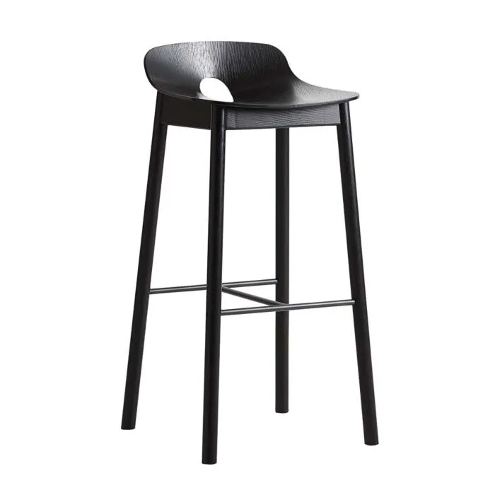 Bestel Nu WOUD Mono barkruk-Zwart-Zithoogte 75 cm