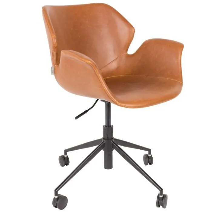 Zuiver Nikki Office stoel-Cognac Merkproduct