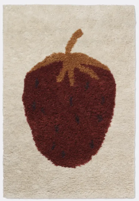 Merkproduct Ferm Living Fruiticana Tufted Aardbei vloerkleed-120x80 cm