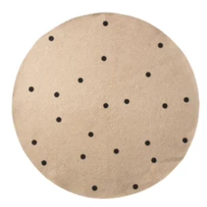 Shop Nu Ferm Living Black Dots vloerkleed-Ø 100 cm