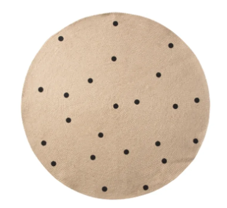 Shop Nu Ferm Living Black Dots vloerkleed-Ø 100 cm