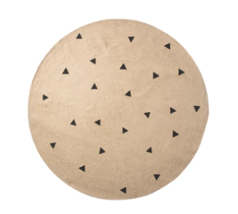 Ferm Living Black Triangles vloerkleed-Ø 100 cm Rechtstreeks Van De Fabrikant