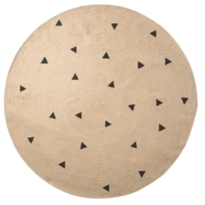 Seizoensaanbieding Ferm Living Black Triangles vloerkleed-Ø 130 cm