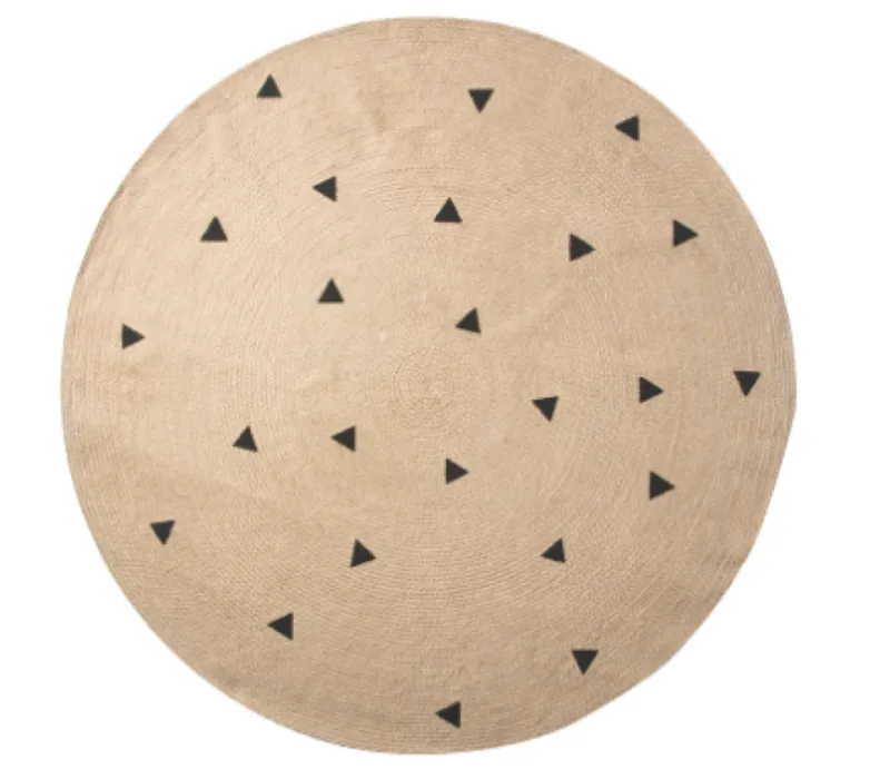 Seizoensaanbieding Ferm Living Black Triangles vloerkleed-Ø 130 cm