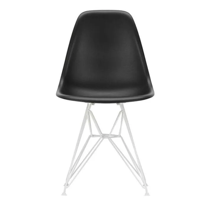 Op = Op Vitra Eames DSR stoel met wit onderstel-Deep Black RE