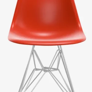 Vitra Eames DSR stoel met wit onderstel-Poppy red RE Beperkt Aanbod
