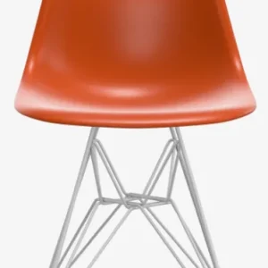 Vitra Eames DSR stoel met wit onderstel-Rusty Orange RE Beste Prijs