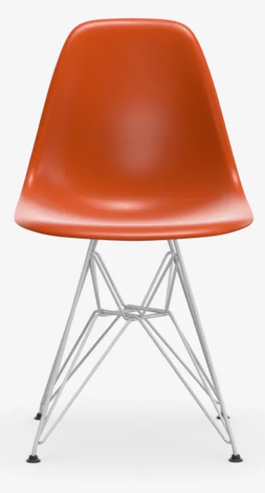 Vitra Eames DSR stoel met wit onderstel-Rusty Orange RE Beste Prijs