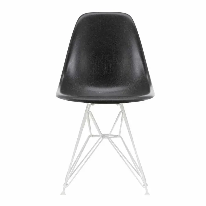 Vitra Eames DSR Fiberglass stoel met wit onderstel-Elephant Hide Grey Gratis Retour