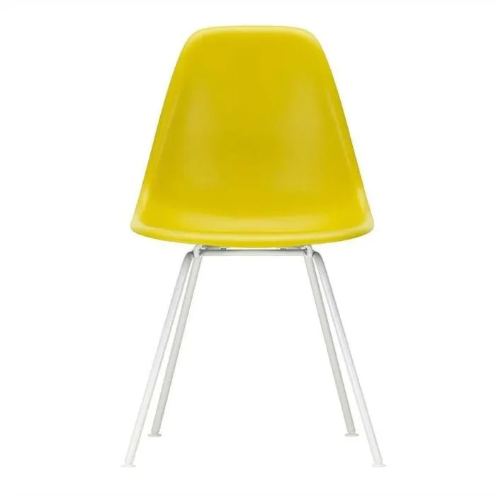 Weekendaanbieding Vitra Eames DSX stoel met wit onderstel-Mosterd