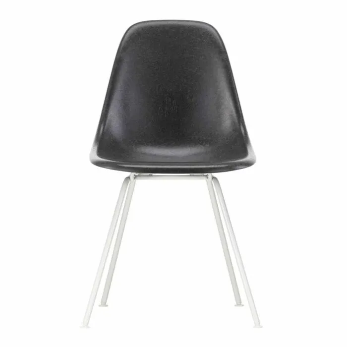 Lage Prijs Vitra Eames DSX Fiberglass stoel met wit onderstel-Elephant Hide Grey