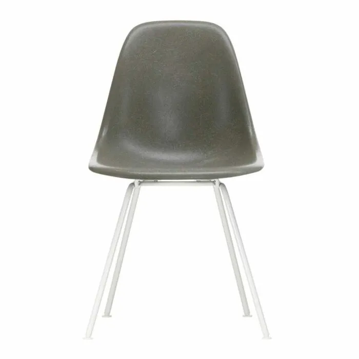 Vitra Eames DSX Fiberglass stoel met wit onderstel-Raw Umber Actieprijs