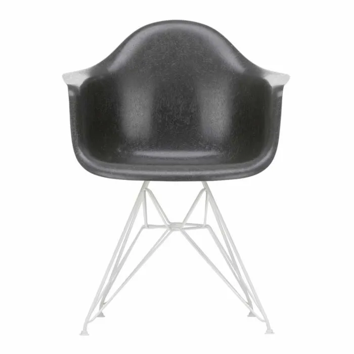 Fabrieksprijs Vitra Eames DAR Fiberglass stoel met wit onderstel-Elephant Hide Grey