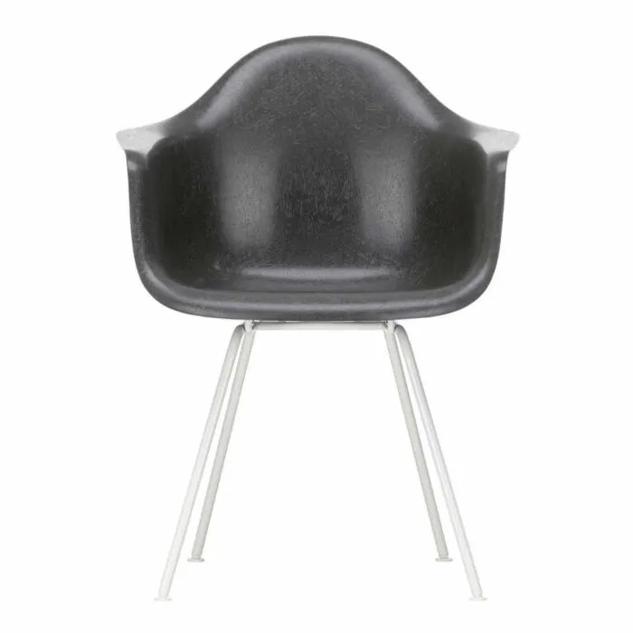 Vitra Eames DAX Fiberglass stoel met wit onderstel-Elephant Hide Grey Snelle Levering
