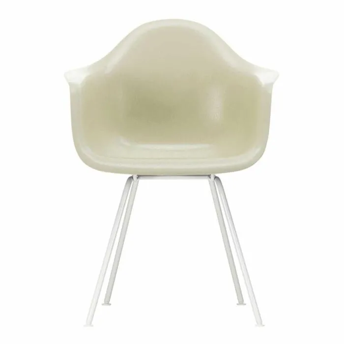 Vitra Eames DAX Fiberglass stoel met wit onderstel-Parchment Voordeelprijs