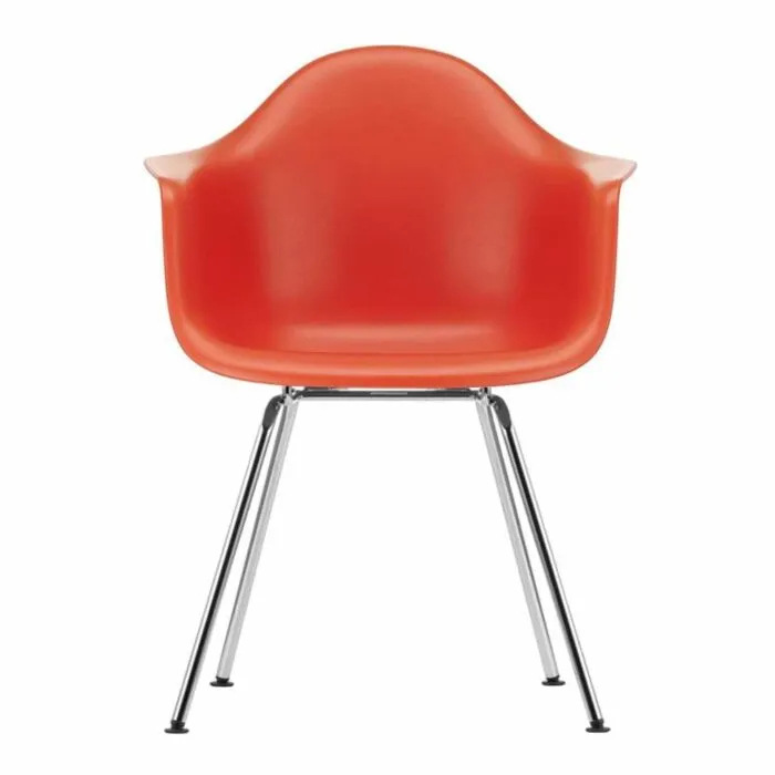 Vitra Eames DAX stoel met verchroomd onderstel-Poppy red Favoriet