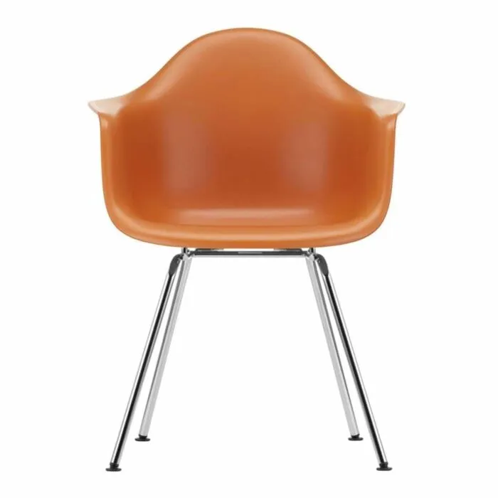 Vitra Eames DAX stoel met verchroomd onderstel-Rusty oranje Nieuw