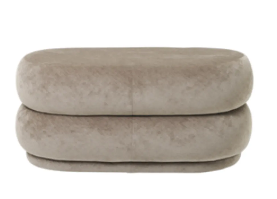Meest Verkocht Ferm Living Pouf Ovaal Faded Velvet-Beige