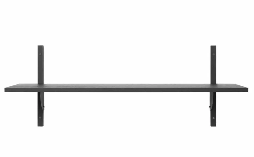 Betrouwbaar Ferm Living Sector Single Wide wandplank-Zwart-Zwarte beugel