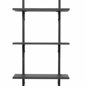 Ferm Living Sector Triple Narrow wandplank-Zwart-Zwarte beugel Merkproduct