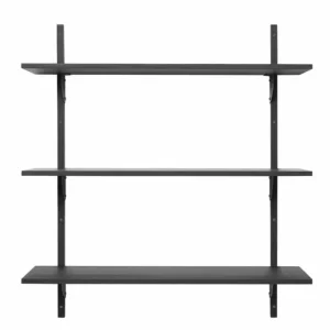 Shop Nu Ferm Living Sector Triple Wide wandplank-Zwart-Zwarte beugel
