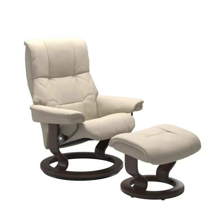 Uitverkoop Stressless Mayfair M Classic relaxfauteuil+hocker-Batick Cream-Wenge