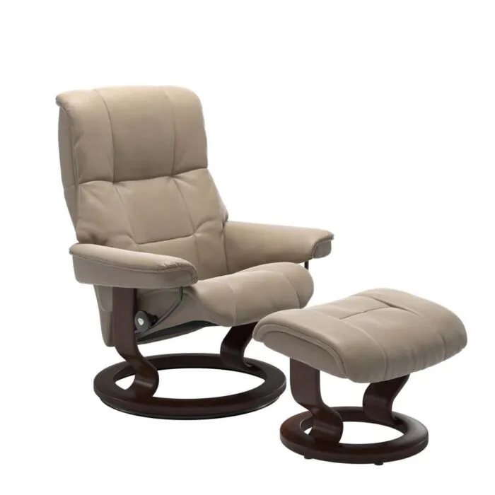 Beste Prijs Stressless Mayfair M Classic relaxfauteuil+hocker-Cori Fog-Bruin