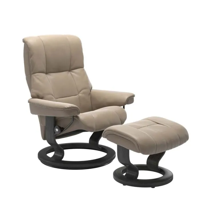 Koop Vandaag Stressless Mayfair M Classic relaxfauteuil+hocker-Cori Fog-Grijs