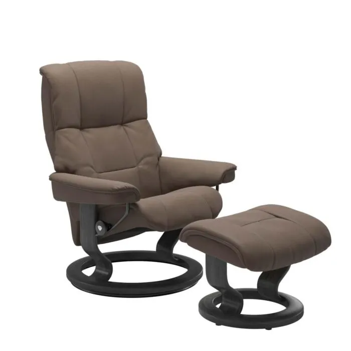 Stressless Mayfair L Classic relaxfauteuil+hocker-Batick Mole-Grijs Favoriet