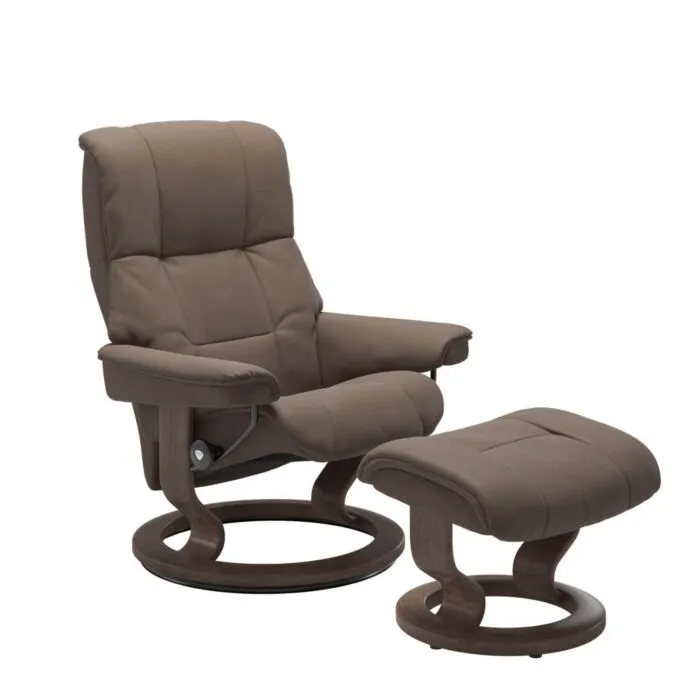 Must-Have Stressless Mayfair L Classic relaxfauteuil+hocker-Batick Mole-Walnoot
