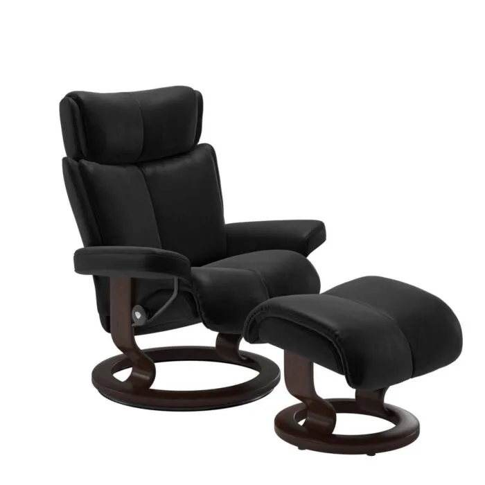 Actieprijs Stressless Magic M Classic relaxfauteuil+hocker-Batick Black-Bruin